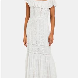 Loveshackfancy Niko eyelet off shoulder dress